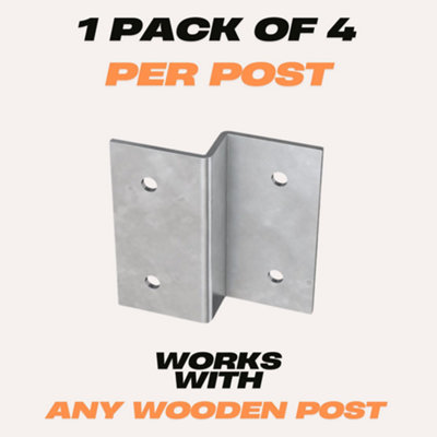 Z Clips for Wooden Gates Fence Post Security Bracket - Pack of 4