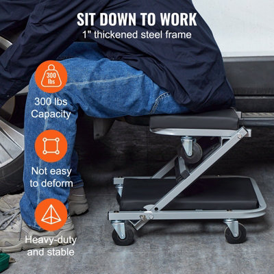 Z-Creeper Seat, 2 in 1 Rolling Folding Car Creeper/Stool, 300 lbs ...