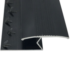 Z Edge Trim Black 3ft / 0.9metres Strip Carpet To Laminate / Wood / LVT Flooring Threshold Bar