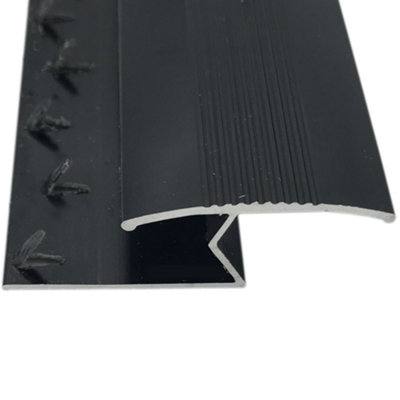 Z Edge Trim Black 3ft / 0.9metres Strip Carpet To Laminate / Wood / Tile / LVT Flooring Threshold Bar