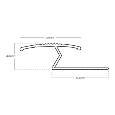 Z Edge Trim Black 3ft / 0.9metres Strip Carpet To Laminate / Wood / Tile / LVT Flooring Threshold Bar