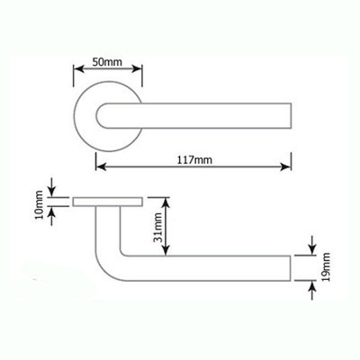 Z14 T-Bar Lever Rose Door Handle