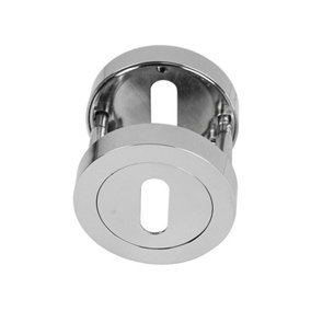 Z702 Chrome Escutcheon Set With Threaded Lock Cover and Rose - Handlestore