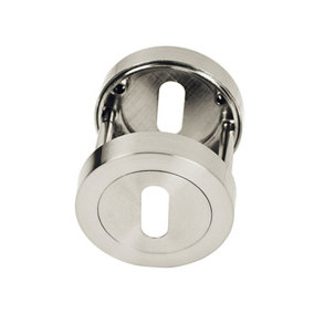 Z702 Satin Nickel Escutcheon Set With Threaded Lock Cover and Rose - Handlestore
