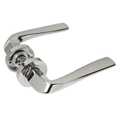 Z749 Lever Rose Polished Chrome Door Handles, Twirl Quad Lever Design - Handlestore