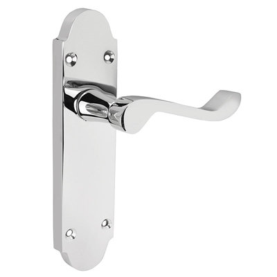 Z75 Victorian Scroll Chrome Internal Door Handles, Latch, 168 x 42mm - Handlestore