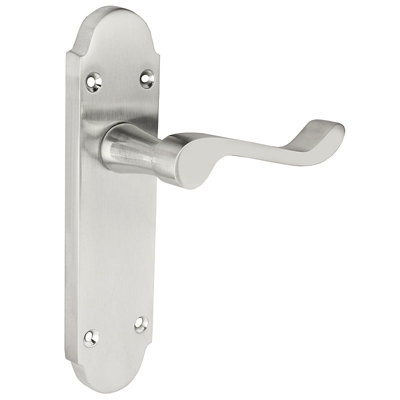 Z75 Victorian Scroll Silver Internal Door Handles, Latch, 168 x 42mm - Handlestore