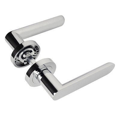 Z750 Lever Rose Door Handle, High Quality Polished Chrome Finish
