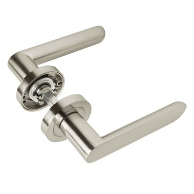 Z750 Lever Rose Door Handle, High Quality Satin Nickel Finish - Handlestore