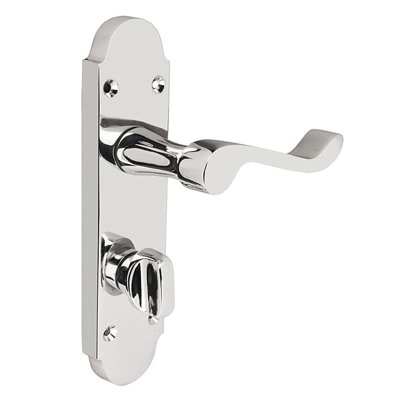 Z77 Shaped Scroll Chrome Bathroom Interior Door Handles, 168 x 42mm ...