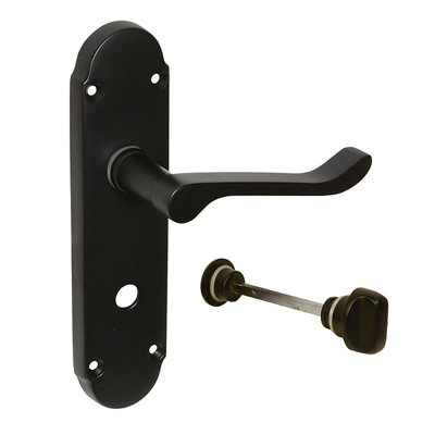 Z777 Budget Shaped Scroll Bathroom Door Handles, Matt Black Handlestore DIY at B&Q
