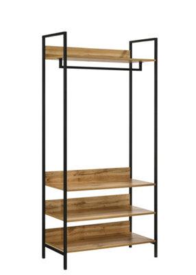 Zahra Bedroom Double Open Wardrobe 4 Shelves Furniture Storage