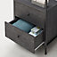 Zahra Open Wardrobe with 2 Drawers In Black With Metal Frame