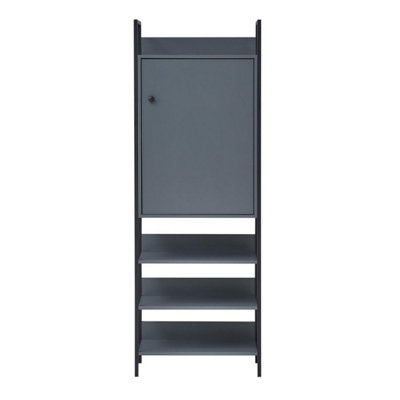Zahra Storage Open Wardrobe Clothes Organizer Closet Cupboard Bookshelf Grey