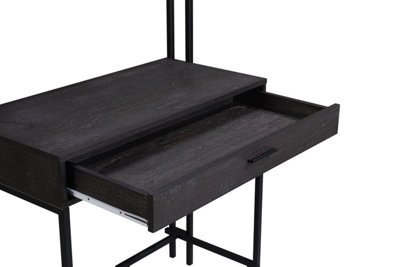 Zahra Urban Bedroom Dressing Vanity Makeup Table Mirror & Drawer Black