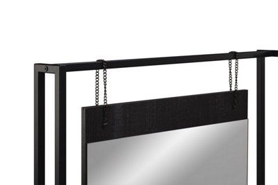 Zahra Urban Bedroom Dressing Vanity Makeup Table Mirror & Drawer Black