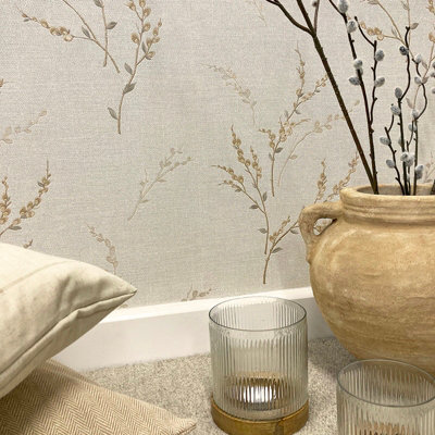 Zambaiti Parati Carmella Floral Trail Cream Wallpaper