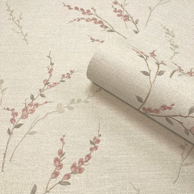 Zambaiti Parati Carmella Floral Trail Pink Wallpaper