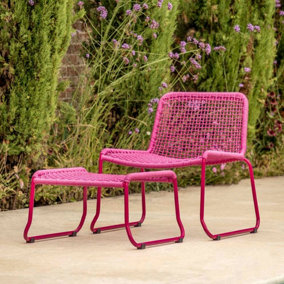 Zancara Lounge Chair and Footstool - Pink