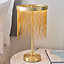 Zanita Brushed Gold with Gold Waterfall Effect Modern 1 Light Warm White LED Table Light