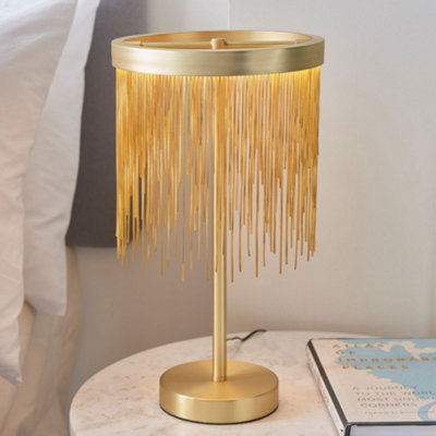 Zanita Brushed Gold with Gold Waterfall Effect Modern 1 Light Warm White LED Table Light