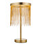 Zanita Brushed Gold with Gold Waterfall Effect Modern 1 Light Warm White LED Table Light