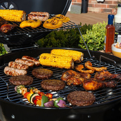 Zanussi Charcoal Trolley BBQ with Cover Premium Kettle Barbecue Black ZCBBQ22TK-C - 7