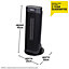 Zanussi Electric Tower Heater 2000W Compact Freestanding Ceramic Fan Heater Black ZPTCH3002B