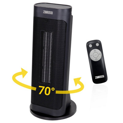 Zanussi Electric Tower Heater 2000W Compact Freestanding Ceramic Fan Heater Black ZPTCH3002B - 9