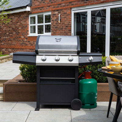 Zanussi Gas BBQ 3 Burner with Cover and Side Burner Black and Stainless Steel ZGBBQ3B01-C - 3