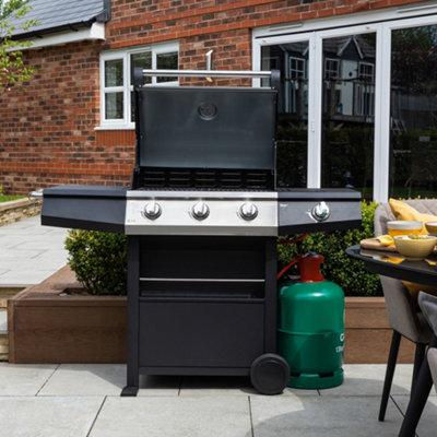 Zanussi Gas BBQ 3 Burner with Cover and Side Burner Black and Stainless Steel ZGBBQ3B01-C - 6
