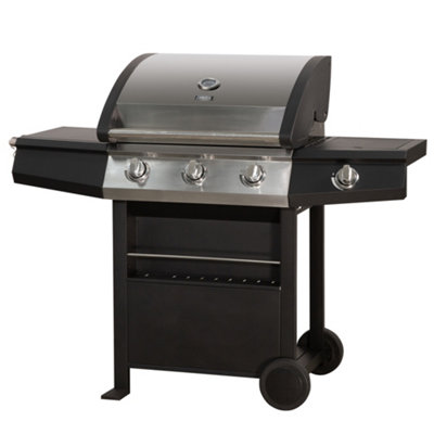 Zanussi Gas BBQ 3 Burner with Cover and Side Burner Black and Stainless Steel ZGBBQ3B01-C - 8