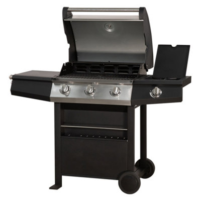 Zanussi Gas BBQ 3 Burner with Cover and Side Burner Black and Stainless Steel ZGBBQ3B01-C - 9