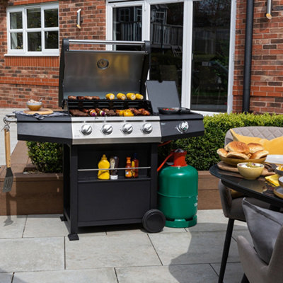 Zanussi Gas BBQ 4 Burner with Cover and Side Burner Black and Stainless Steel ZGBBQ4B01-C - 3
