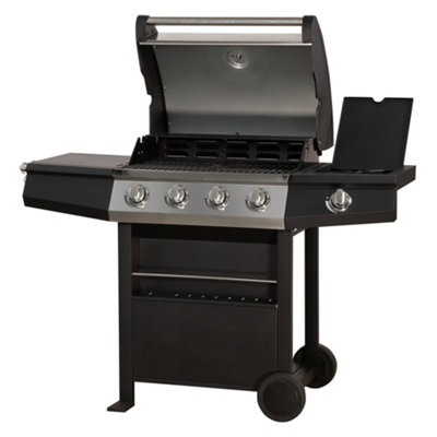 Zanussi Gas BBQ 4 Burner with Cover and Side Burner Black and Stainless Steel ZGBBQ4B01-C - 8