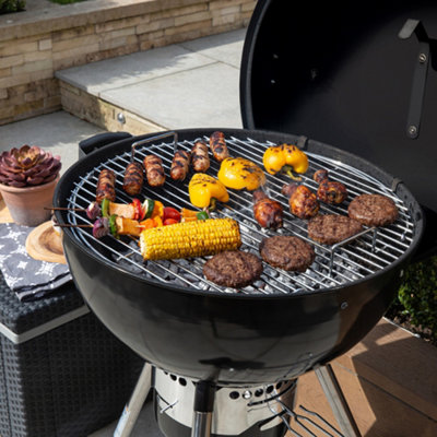 Zanussi Kettle Charcoal BBQ with Cover Premium Black Barbecue ZCKTBBQ22 C