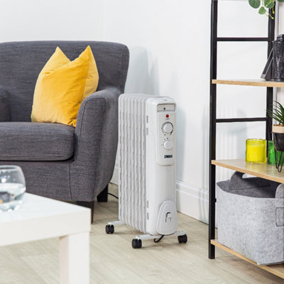 Zanussi Oil Filled Radiator 2000W 9 Fin Light Grey ZOFR5004