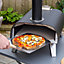 Zanussi Pizza Oven 12 Inch Pizza Wood Pellet with Paddle and Storage Bag  Black ZPO1BPC
