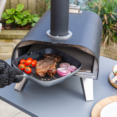 Zanussi Pizza Oven 12 Inch Pizza Wood Pellet with Paddle and Storage Bag  Black ZPO1BPC - 6