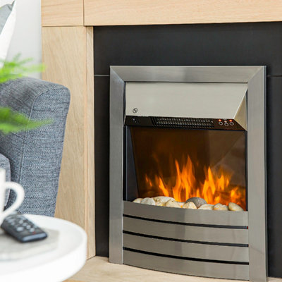 ZANUSSI ZEFIST1001SS Electric Inset Fire 2KW - Stainless Steel - 7