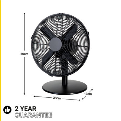 Zanussi ZNMDF1201MB Zanussi 12" Metal Desk Fan - Matt Black - 3