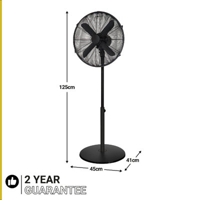 Zanussi ZNMPF1601MB 16" Metal Pedestal Fan in Matt Black - 3