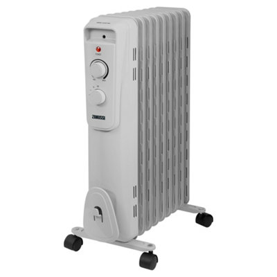 Zanussi ZOFR5004 2kW 9 Fin Oil Filled Radiator in Light Grey | DIY at Bu0026Q