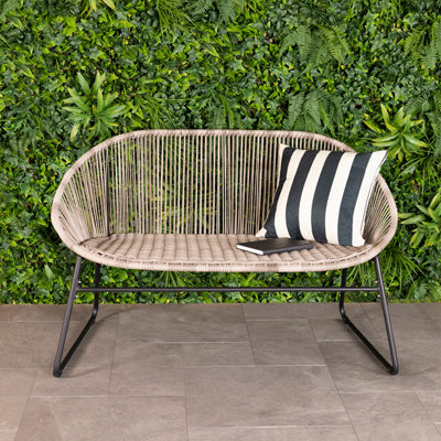 Zanzibar 2 Seater Outdoor Garden Patio Bench Grey