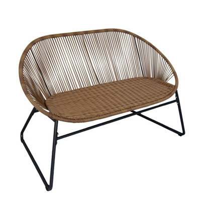 Zanzibar 2 Seater Outdoor Garden Patio Bench Natural - 3