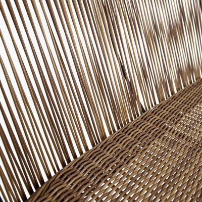 Zanzibar 2 Seater Outdoor Garden Patio Bench Natural - 5