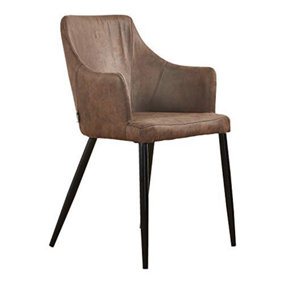 Zarah Faux Leather Dining Chair Single, Brown