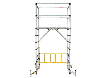Zarges TT002 Aluminium Telescopic Scaffold Tower with Safety Toeboards for Secure Access