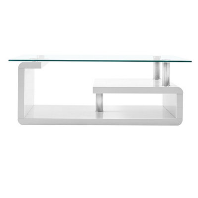 Image showcasing Zariah Coffee Table Clear Glass Coffee Table for Living Room Centre ...