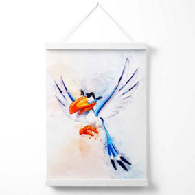 Zazu Watercolour Lion King Poster with Hanger / 33cm / White